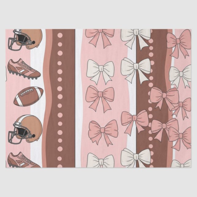 Coquette Football Bows Leopard Pattern (7) Tissue Paper (Front)