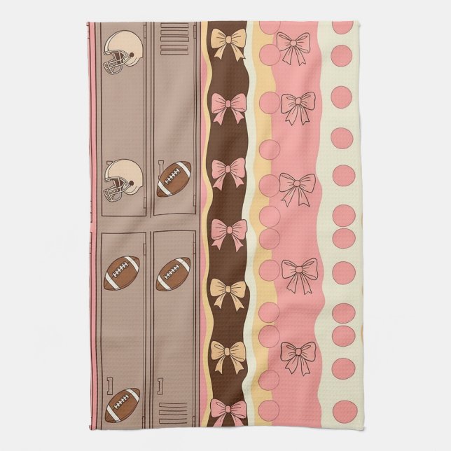 Coquette Football Bows Leopard Pattern (8) Kitchen Towel (Vertical)