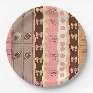 Coquette Football Bows Leopard Pattern (8) Paper Plate