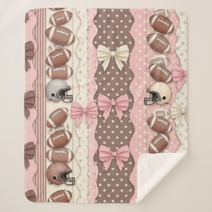 Coquette Football Bows Leopard Pattern (9) Sherpa Blanket