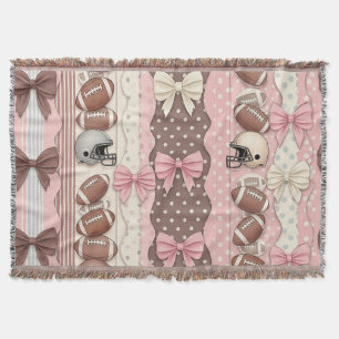 Coquette Football Bows Leopard Pattern (9) Throw Blanket