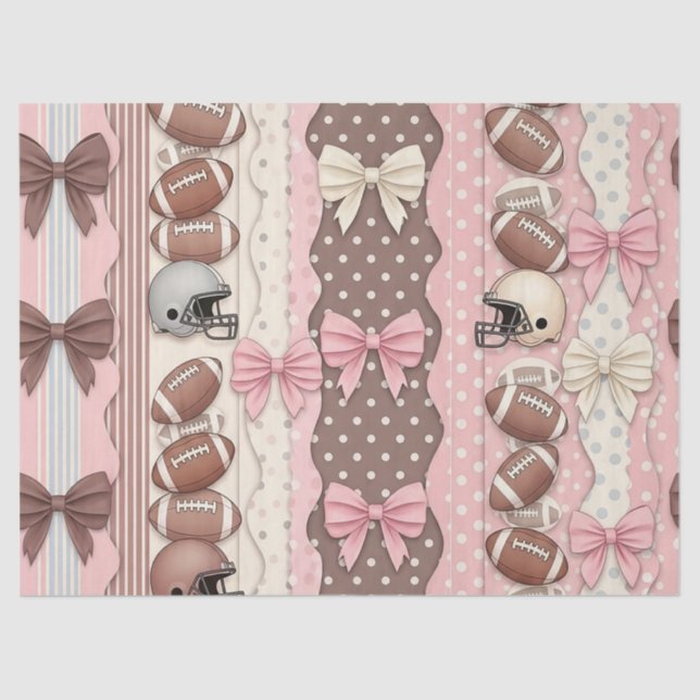 Coquette Football Bows Leopard Pattern (9) Tissue Paper (Front)
