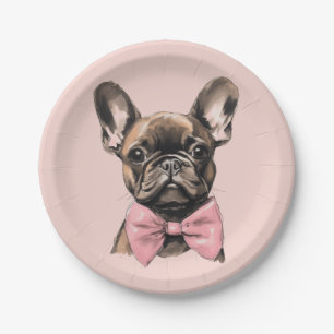 Coquette Frenchie Paper Plate