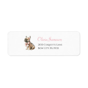 Coquette Frenchie, Parisian Address Label