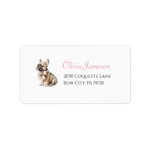 Coquette Frenchie, Parisian Address Label 