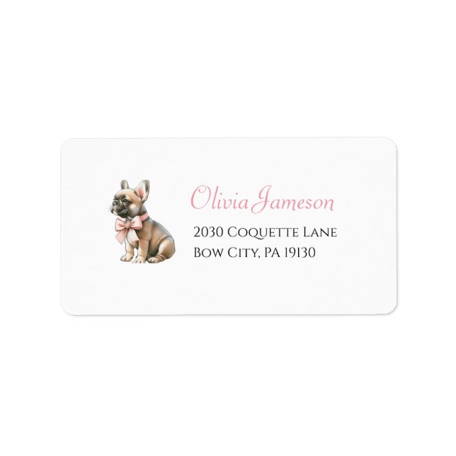 Coquette Frenchie, Parisian Address Label  (Front)