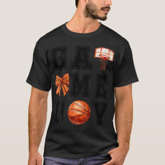Coquette Game Day Basketball Mama Mom Basketball S T-Shirt