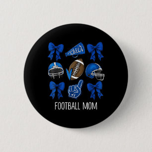 Coquette Game Day Football Mom Team Sport Cheer Fo 2 Inch Round Button