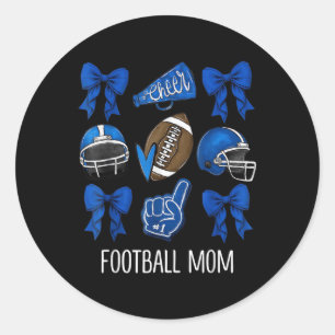 Coquette Game Day Football Mom Team Sport Cheer Fo Classic Round Sticker