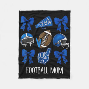 Coquette Game Day Football Mom Team Sport Cheer Fo Fleece Blanket