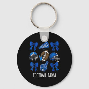 Coquette Game Day Football Mom Team Sport Cheer Fo Keychain
