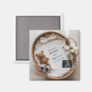 Coquette Gender Neutral Pregnancy Announcement Magnet