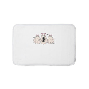 Coquette ghosts with a black cat Classic T-Shirt Bath Mat