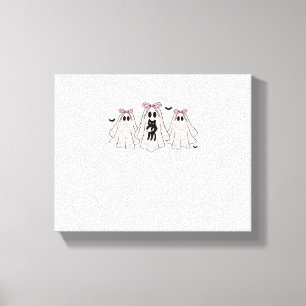 Coquette ghosts with a black cat Classic T-Shirt Canvas Print