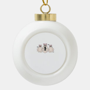 Coquette ghosts with a black cat Classic T-Shirt Ceramic Ball Christmas Ornament