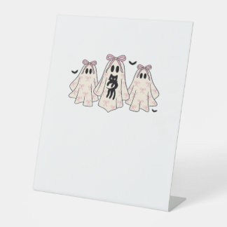 Coquette ghosts with a black cat Classic T-Shirt Pedestal Sign