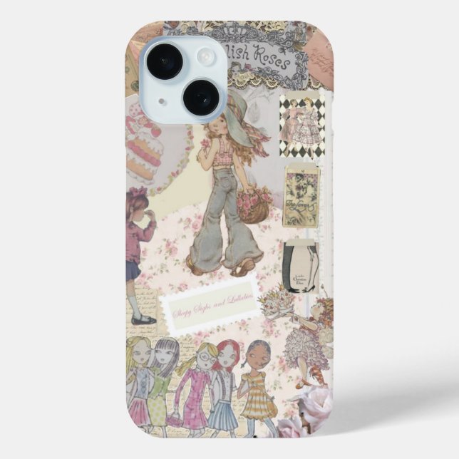 Coquette Girl Preppy Collage, Phone case (Back)