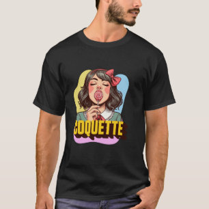 Coquette Girl with bow and lollipop Kawaii girl T-Shirt