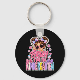 Coquette Girls Bro In Kindergarten Back To School Keychain