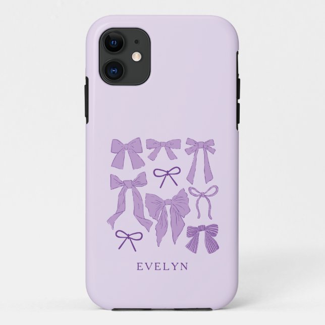Coquette Girly Bows Purple Case-Mate iPhone Case (Back)