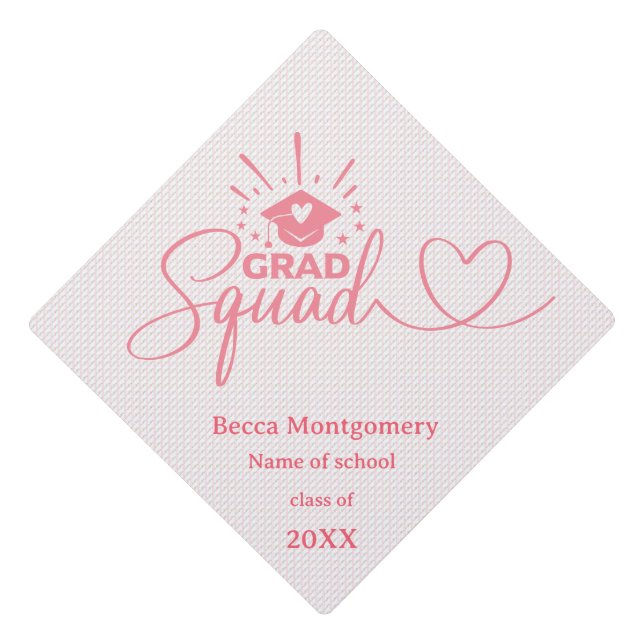 Coquette Grad Squad Graduation Cap Topper (Front)