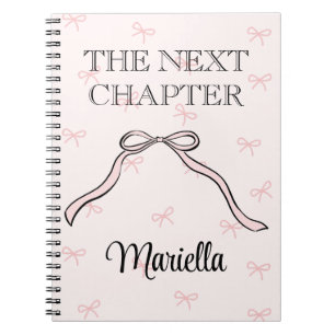 Coquette Graduate Personalized Pink Bow Diary Notebook