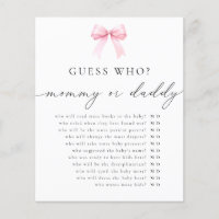 Coquette Guess Who Mommy or Daddy Baby Shower Game