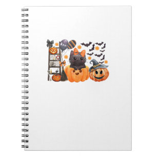 Coquette Halloween Cute Cat Bows Pumpkin Spooky Se Notebook