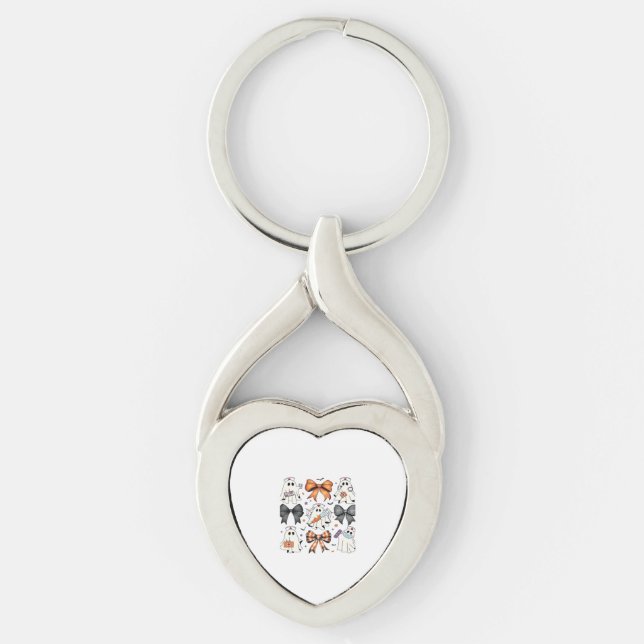 Coquette Halloween Ghost Nurse Classic T-Shirt Keychain (Front)
