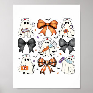 Coquette Halloween Ghost Nurse Classic T-Shirt Poster