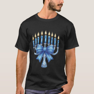 Coquette Hanukkah Bow Coquette Menorah Happy Hanuk T-Shirt