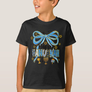 Coquette Hanukkah Bow Jewish Bow Menorah Bow Women T-Shirt