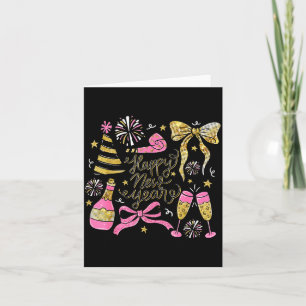 Coquette Happy New Year 2026 Champagne New Year's Card