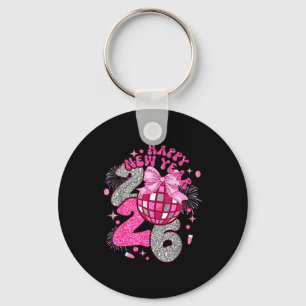 Coquette Happy New Year 2026 Party Matching Family Keychain