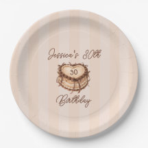 Coquette Heart Birthday Cake Paper Plate