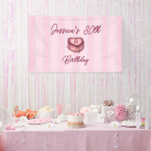 Coquette Heart Cake Banner