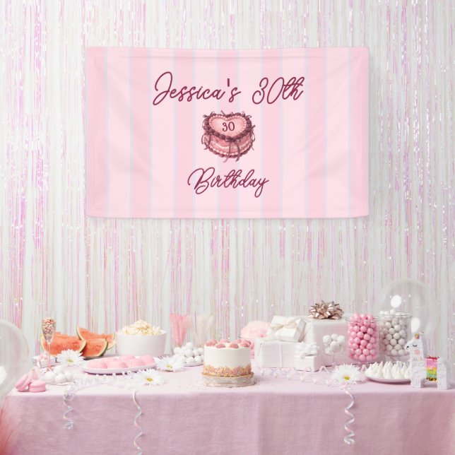 Coquette Heart Cake Banner (Party)