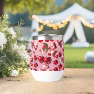 Coquette Heart Cherry Bow Pattern
