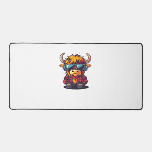 Coquette Highland Cow Bubblegum Tshirt Design, Hol Desk Mat