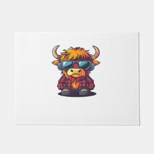 Coquette Highland Cow Bubblegum Tshirt Design, Hol Doormat