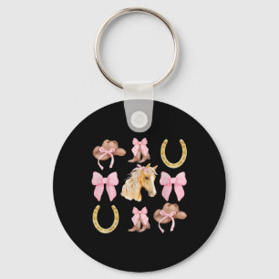 Coquette Horse Riding Horses Wild Flowers Horse Lo Keychain