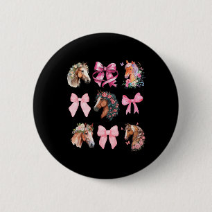 Coquette Horse Riding Wildflowers Equestrian Horse 2 Inch Round Button