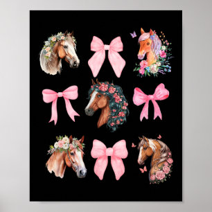 Coquette Horse Riding Wildflowers Equestrian Horse Poster