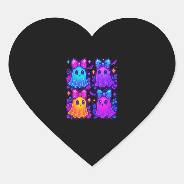 Coquette Iridescent Halloween Heart Sticker (Front)
