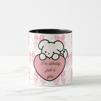 Coquette Kawaii Girly Pink Heart Dog Mug