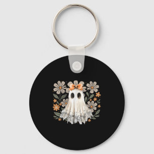 Coquette Lace Ghost Boo Vintage Floral In Boojee H Keychain