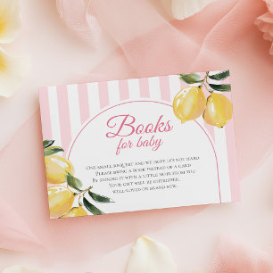 Coquette Lemon Baby Shower Books for Baby Enclosure Card