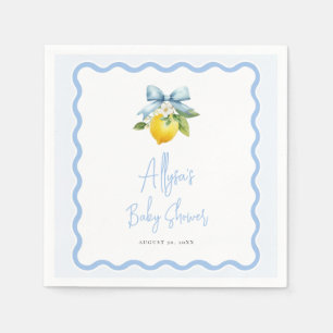 Coquette Lemon Ciao Baby Wavy Border Baby Shower Napkin