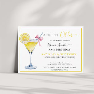 Coquette lemon cocktail A tini bit Older birthday Invitation