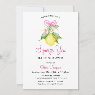 Coquette Lemon Squeeze You Baby Shower Invitation